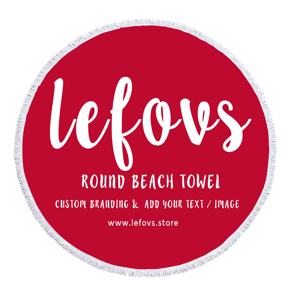 custom logo round beach towel